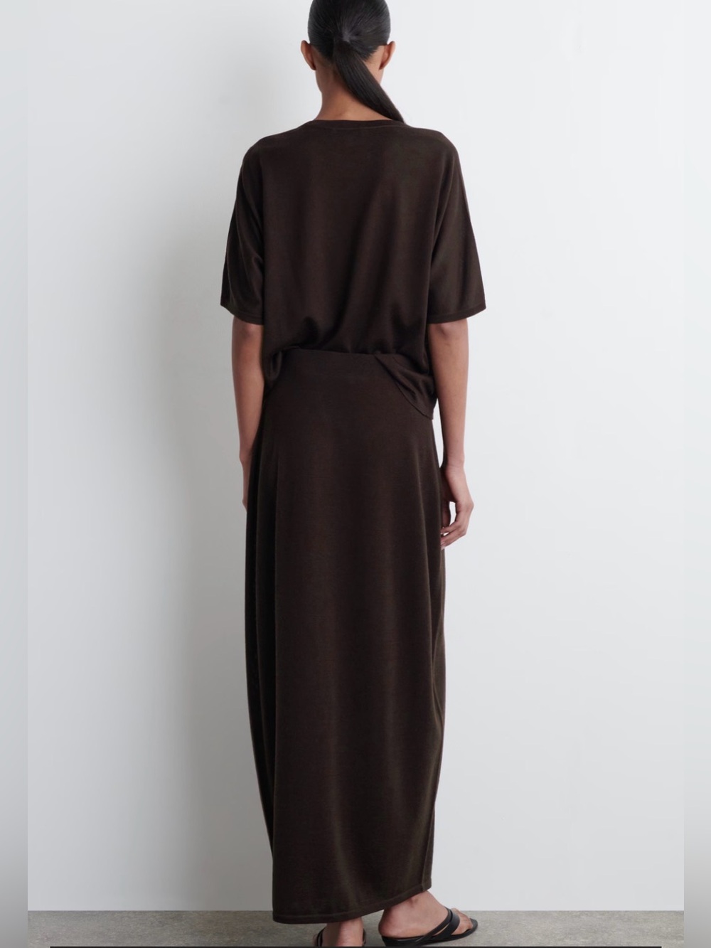 COS Brown Maxi Pencil Skirt - Picture 5 of 12